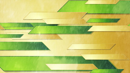 Green and yellow grunge geometric abstract design