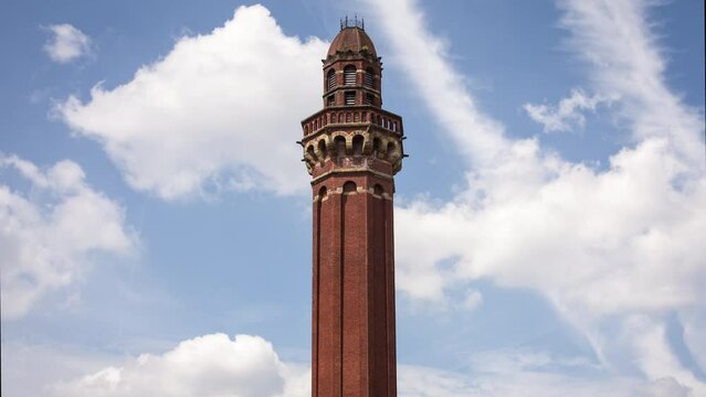 Manchester, England, United Kingdom - Manchester Prison Tower - 4K Time lapse