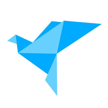blue clipart bird design icon.
