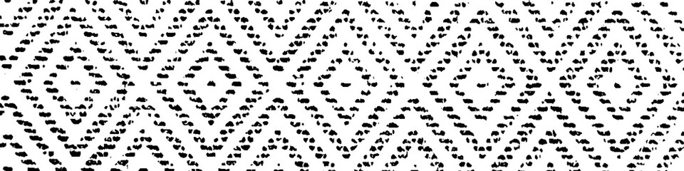 Fototapeta premium Decorative retro effect illustration, fabric style pattern - vintage graphic illustration in damaged/messy engraving style