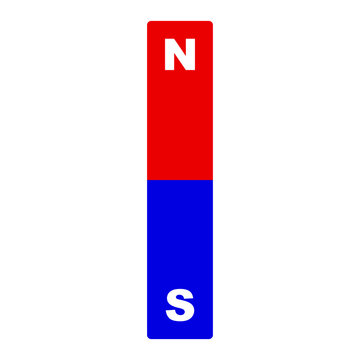 Bar magnet icon. n-pole and s-pole magnets. Vector.