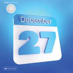 Calendar 27 December 3d premium