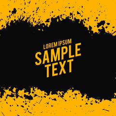 yellow poster with black grunge splatter