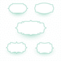 pastel colors wedding label frames set