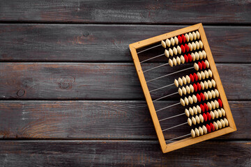 Vinage accounting abacus. Saving money concept