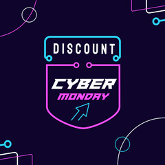 Cyber Monday sale banner social media post template for business promotion vector illustration