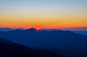 sunset in the mountains