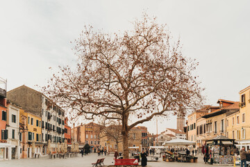 Landscape with buildings in Venice, Italy