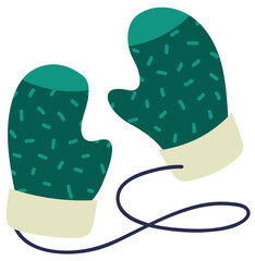 Mittens. Element of winter clothes. PNG image.