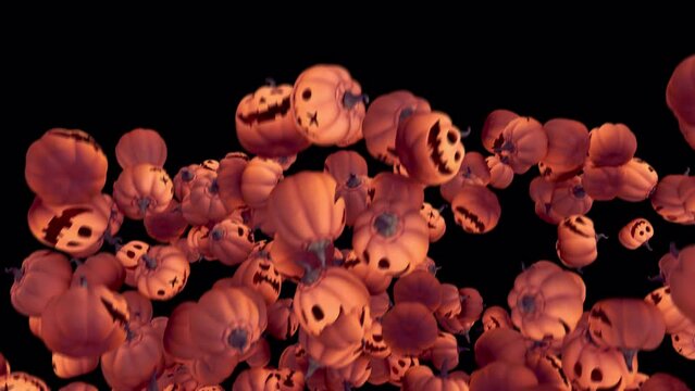 Pumpkins Falling Transition 4 clip with Alpha Channel. Element footage place on background and easier to adjust color.