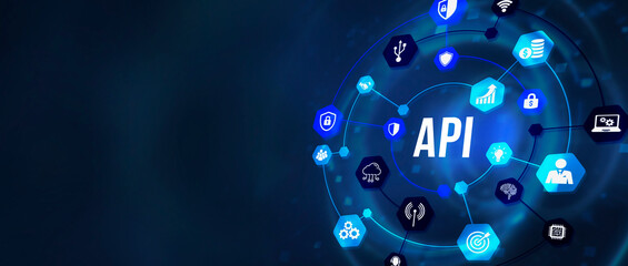 Internet, business, Technology and network concept. Application Programming Interface. Software development tool. 3d illustration.