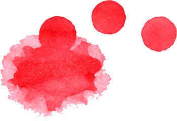 Red spots, splashes. Watercolor illustration. PNG transparent background.