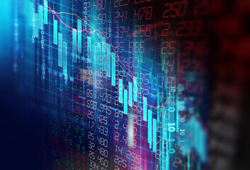 stock market investment graph with indicator and volume data.