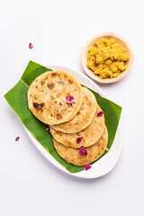 Puran poli, Puran roti, Holige, Obbattu, or Bobbattlu, is Indian sweet flatbread from Maharashtra