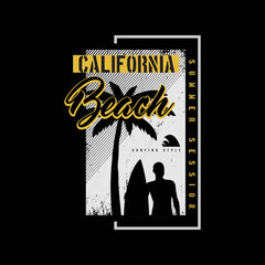 California beach illustration typography. perfect for t shirt design