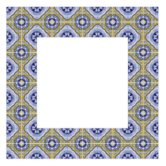 Frame design with typical portuguese decorations called "azulejos"