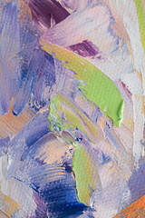 Abstract art background. oil on canvas. Rough brushstrokes of paint. Closeup of a painting by oil and palette knife.