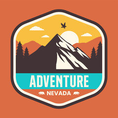 Vintage Outdoor camp and Mountain Logo Badges. Mountain and adventure logo badge isolated