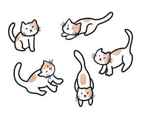 ブチねこ　イラストセット