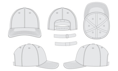 cap vector with snap back