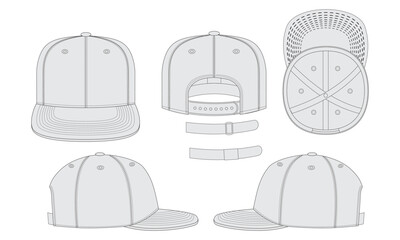 cap vector with snap back