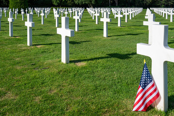 American War Cemetery in Normandy, France