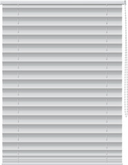 White window blinds horizontal striped shutter indoor light control realistic vector illustration