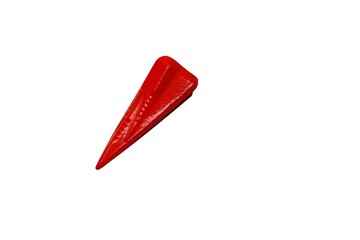 Red splitting wedge isolated on white background