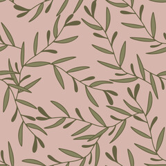 Sketch Hand Drawn Doodle Simple Abstract Floral Seamless Pattern