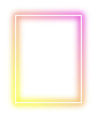 Rectangle Neon Futuristic sign frame yellow pink