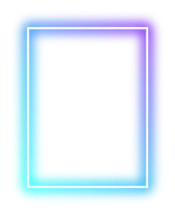 Rectangle Neon Futuristic sign frame blue purple - obrazy, fototapety, plakaty