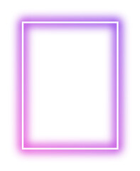Rectangle Neon Futuristic sign frame purple pink - obrazy, fototapety, plakaty