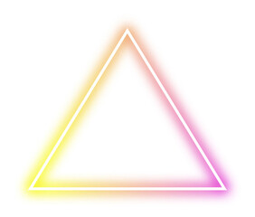 Triangle Neon Futuristic sign frame yellow pink