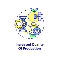 Increased quality of production concept icon. Increasing crop standard abstract idea thin line illustration. Isolated outline drawing