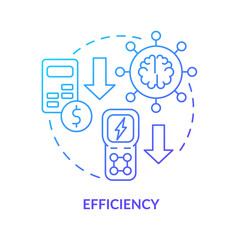 Efficiency blue gradient concept icon. Intelligent network providing. Smart grid features abstract idea thin line illustration. Isolated outline drawing