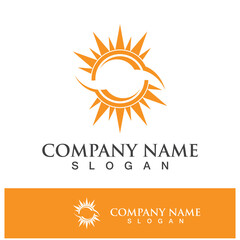 Creative sun concept logo illustration