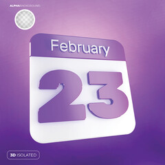 Calendar February 3d premium