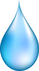 Realistic water drop. Logo, icon or decorative design element.