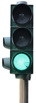 green traffic light isolated