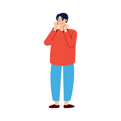 young man celebrating smiling