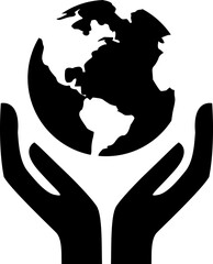 Hand world icon