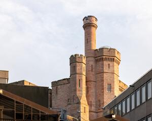 Fototapeta premium 4 October 2022. Inverness, Highlands, Scotland. This is Inverness Castle in the last hour of the suns rays on an October afternoon...