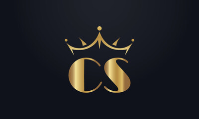 King crown logo design vector and extra bold queen symbol
