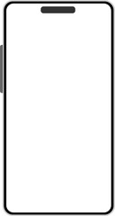 Blank screen cellphone, cellphone isolated on white background.