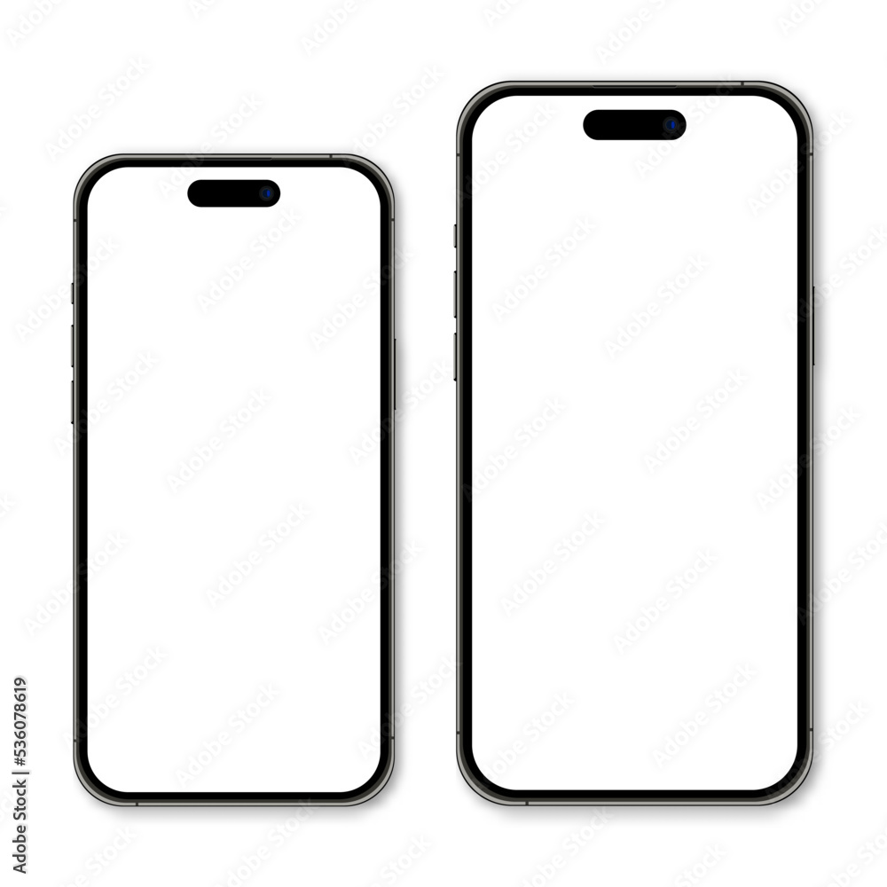 Wall mural realistic model smartphone. smartphone mockup. device front view. 3d mobile phone with shadow. vecto
