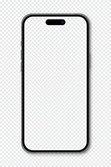 Realistic model smartphone. Smartphone mockup. Device front view. 3D mobile phone with shadow. Vector illustration