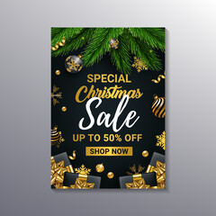 modern christmas sale flyer design template