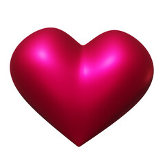 3D of a red heart. PNG 