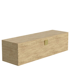 3d rendering illustration of a closed wooden box for wine bottle