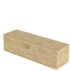 3d rendering illustration of a closed wooden box for wine bottle